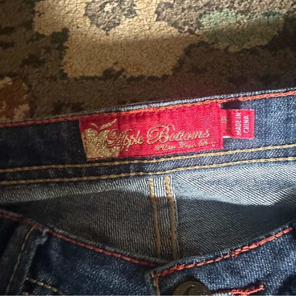 Apple Bottoms Blue Distressed Flare Jeans - Picture 3 of 4